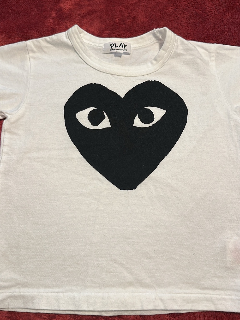 Comme des Garçons Play White Tee with Black Heart Graphic